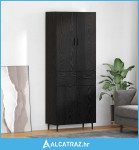 Highboard s ladicama 2 pcs Crni hrast Inženjerska drva i staklo - NOVO