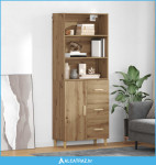 Highboard s ladicama Umjetnički hrast 69,5 x 32,5 x 180 cm - NOVO