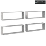 Kockaste zidne police 4 kom boja betona 80x15x26,5 cm drvene - Beton s