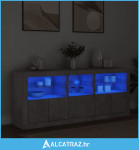 Komoda s LED svjetlima siva boja betona 162 x 37 x 67 cm - NOVO