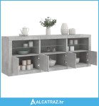 Komoda s LED svjetlima siva boja betona 181,5x37x67 cm - NOVO