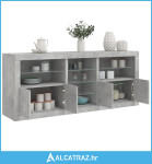 Komoda s LED svjetlima siva boja betona 181,5x37x67 cm - NOVO