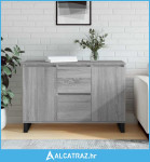 Komoda sivog hrasta sonome 101,5x35x70 cm od konstruiranog drva - NOVO