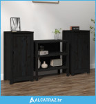 Komode 2 kom crne 40x35x80 cm od masivne borovine - NOVO