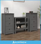 Komode 2 kom sive 40 x 35 x 80 cm od masivne borovine - NOVO