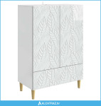 Kreveta Bijela visokog sjaja 66 x 34,5 x 95 cm - NOVO