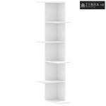 Kutna zidna polica bijela 36,5x36,5x140 cm konstruirano drvo - Bijela