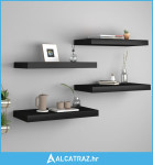 Plutajuće zidne police 4 kom crne 50 x 23 x 3,8 cm MDF - NOVO
