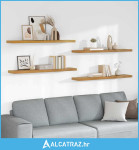 Polica na zidu 4 pcs Bež 120 x 23,5 x 4 cm Konstruirano drvo - NOVO