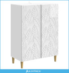 Postol Bijela visokog sjaja 66 x 34,5 x 90 cm Konstruirano drvo - NOVO