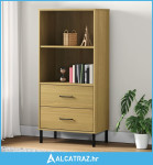 Regal za knjige s 2 ladice smeđi 60 x 35 x 128,5 cm drveni OSLO - NOVO