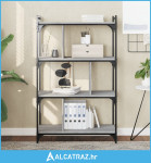 Regal za knjige 4 razine siva boja hrasta 76x32x123 cm drveni - NOVO