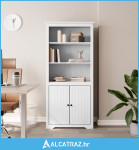 Regal za knjige BODO bijeli 82x40x173 cm od masivne borovine - NOVO