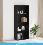 Samostojeća polica za knjige Crni hrast 60 x 30 x 151,5 cm - NOVO