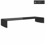 Stalak za TV /Monitor Prozirno Staklo Crni 90x30x13 cm - Crna 90 x 30