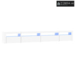 TV ormarić s LED svjetlima bijeli 270x35x40 cm - Bijela 270 cm