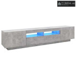 TV ormarić s LED svjetlima siva boja betona 200 x 35 x 40 cm - Beton s