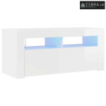 TV ormarić s LED svjetlima visoki sjaj bijeli 90 x 35 x 40 cm - Visoko