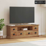 TV stalak s ladicama Smeđa 110 x 30 x 40 cm Čvrsto teak drvo