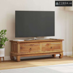 TV stalak s ladicama Smeđa 110 x 35 x 40 cm Čvrsto teak drvo