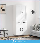 Visoka komoda bijela 69,5x34x180 cm konstruirano drvo - NOVO