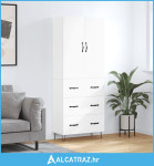 Visoka komoda bijela 69,5x34x180 cm konstruirano drvo - NOVO