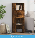 Visoka komoda boja hrasta 40 x 42,5 x 124 cm konstruirano drvo - NOVO