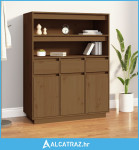 Visoka komoda boja meda 89x40x116,5 c cm od masivne borovine - NOVO