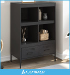 Visoka komoda crna 68 x 39 x 101,5 cm od hladno valjanog čelika - NOVO