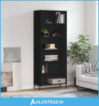 Visoka komoda crna 69,5 x 32,5 x 180 cm od konstruiranog drva - NOVO