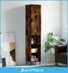 Visoka komoda dimljeni hrast 34,5x34x180cm konstruiranog drva - NOVO