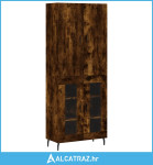 Visoka komoda dimljeni hrast 69,5x34x180 cm konstruiranog drva - NOVO