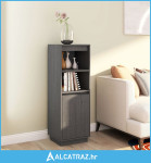 Visoka komoda siva 37 x 34 x 110 cm od masivne borovine - NOVO