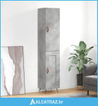 Visoka komoda siva betona 34,5x34x180 cm od konstruiranog drva - NOVO