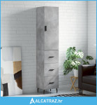 Visoka komoda siva betona 34,5x34x180 cm od konstruiranog drva - NOVO