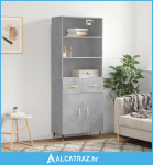 Visoka komoda siva betona 69,5x34x180 cm od konstruiranog drva - NOVO