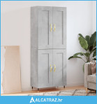 Visoka komoda siva betona 69,5x34x180 cm od konstruiranog drva - NOVO