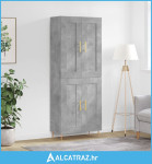 Visoka komoda siva betona 69,5x34x180 cm od konstruiranog drva - NOVO