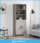 Visoka komoda siva sonome 69,5x34x180 cm od konstruiranog drva - NOVO