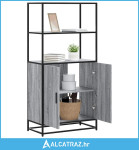 Visoka ploča siva Sonoma 68x35x139 cm Konstruirano drvo i metal - NOVO
