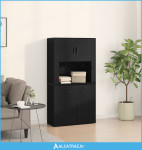 Visoki ormarić Crni hrast 80x33x150 cm konstruirano drvo - NOVO