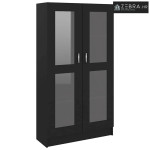 Vitrina crna 82,5 x 30,5 x 150 cm konstruirano drvo
