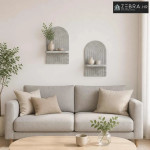 Zidna polica 2 kom. Betonska siva 23 x 13.5 x 37.5 cm - Betonska siva
