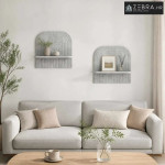 Zidna polica 2 kom. Betonska siva 41 x 13,5 x 37,5 cm - Betonska siva