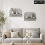 Zidna polica 2 kom. Betonska siva 60 x 13.5 x 37.5 cm - Betonska siva