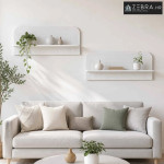 Zidna polica 2 kom. Bijela 102 x 13.5 x 37.5 cm Prerađeno drvo - Bijel