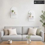 Zidna polica 2 kom. Bijela 23 x 13.5 x 37.5 cm Prerađeno drvo - Bijela