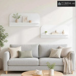 Zidna polica 2 kom. Bijela visokog sjaja 102 x 13.5 x 37.5 cm - Bijela