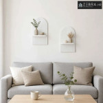 Zidna polica 2 kom. Bijela visokog sjaja 23 x 13.5 x 37.5 cm - Bijela