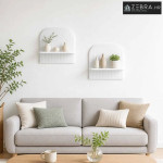 Zidna polica 2 kom. Bijela visokog sjaja 41 x 13,5 x 37,5 cm - Bijela